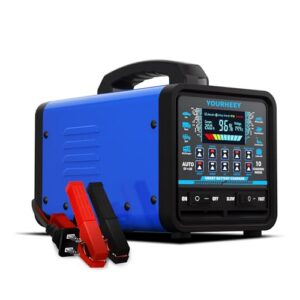 2026 upgraded 12v/24v 0 20a heavy duty battery charger/maintainer with auto shutoff, repair & winter mode, 10 modes & color screen for car, truck, motorcycle, rv, boat, lawn mower, deep cycle chargers