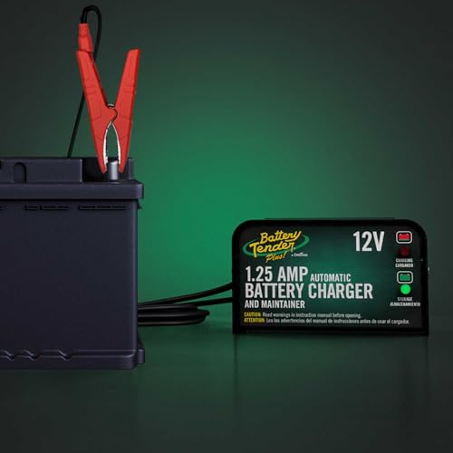 battery tender plus 12v 1.25 amp car & motorcycle battery charger and maintainer, float charge for automotive, and atvs smarter than a trickle charger