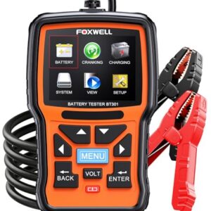 car battery tester 12v, foxwell bt301 battery load tester 100 2000cca automotive battery tester digital alternator starter tester cranking charging tester for car marine truck suv atv (upgraded bt100)