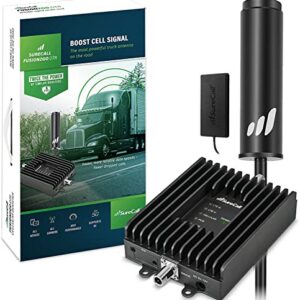 surecall fusion2go otr cell phone signal booster for trucks, work vans, fleets, boosts 5g/4g lte, verizon at&t sprint t mobile, large vehicle rv trailer, multi user, fcc approved, usa company
