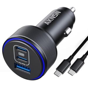 usb c car charger for iphone 17, 167.5w max 3 port type c fast charging cigarette lighter,charger adapter for iphone 17/16/15/14/13,samsung s24/s23/s22,pixel,ipad air,airpods,android